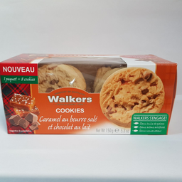 WALKERS Cookies Caramel au beurre salé et chocolat au lait 150 g