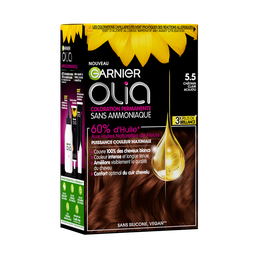 OLIA Coloration Permanente 5.5 Châtain Clair Acajou Sans Ammoniaque Activée Par L'Huile GARNIER