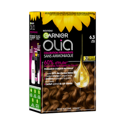 OLIA Coloration Permanente Sans Amoniaque 6.3 Miel Doré Activée par l'Huile GARNIER
